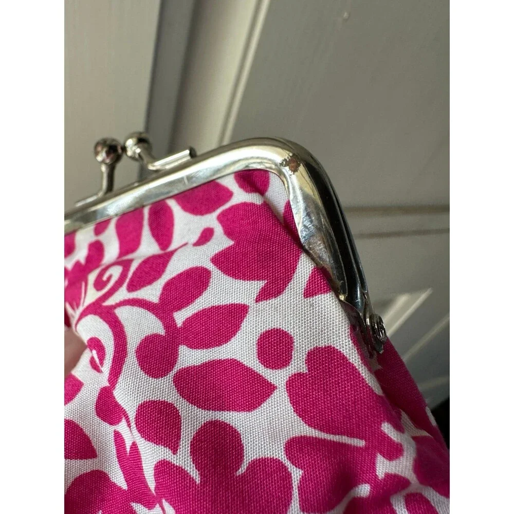 NWT Creations By Alan Stuart New York Pink Floral Kiss Lock Coin Purse